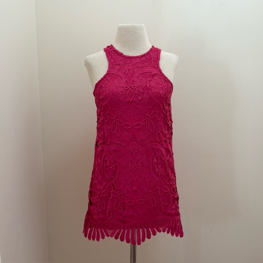 Lovers and Friends Caspian Lace Floral Shift Mini Dress in Fuchsia Size XSmall - Picture 16 of 16